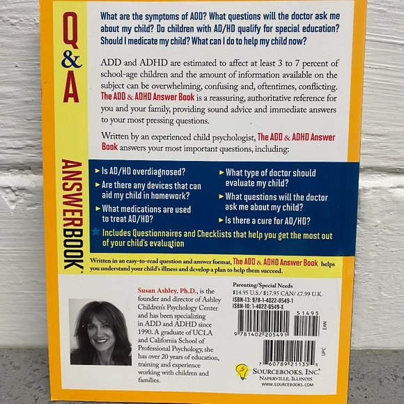 The ADD & ADHD Answer Book Professional Answers to 275 of the Top Questions - Picture 2 of 4